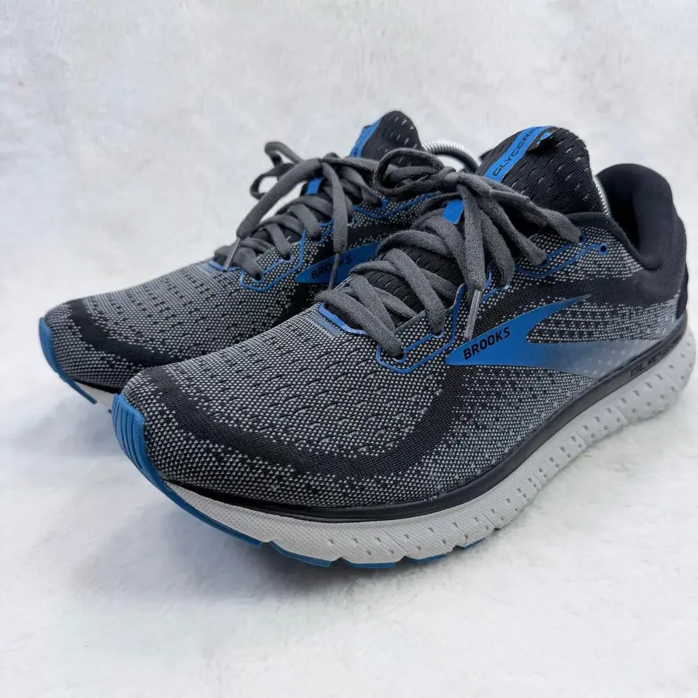 Brooks Glycerin 18 Mens Running Shoes Black Ebony Blue Size 11.5 Wide 2E